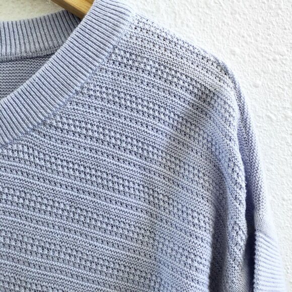 LULULEMON Nurture & Nature Serene Blue Boxy Pullover Sweater No Size Tag Check M - Picture 6 of 9